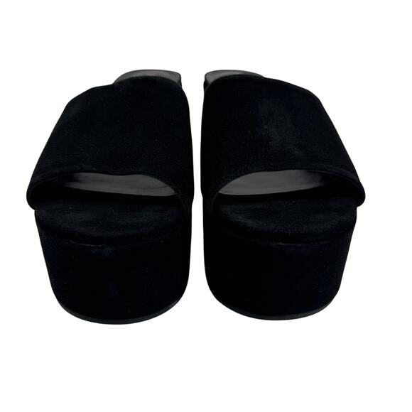 Larroudé Miso Platform Sandals Suede Black Size 10 New With Box - Picture 11 of 15